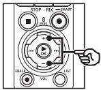 OM SYSTEM LSP5 - Réglez le volume avec la touche + ou -. - 1