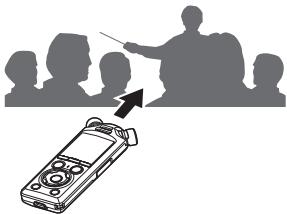 OM SYSTEM LSP5 - Dirigez le microphone intégré en direction du son à enregistrer. - 1