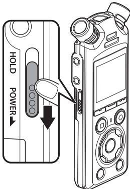 OM SYSTEM LSP5 - Mise sous tension de l'enregistreur - 1