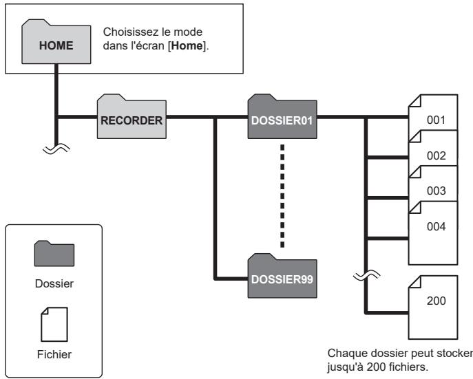 OM SYSTEM LSP5 - Dossiers des enregistrements audio - 1