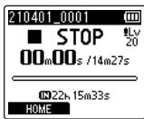 OM SYSTEM LSP5 - Appuyez sur la touche F1 (CLAP) sur l'enregistreur vocal. - 3