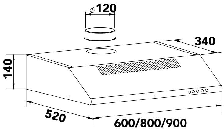 AIRLUX GHC632WH - DIMENSIONS - 1
