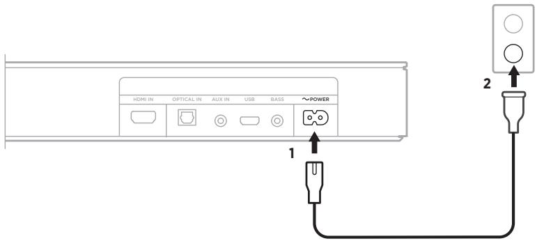 BOSE TV Speaker Noir - BRANCHEMENT DE L'ENCEINTE À LA SOURCE D'ALIMENTATION - 1