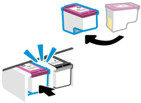 HP DeskJet 2823e - Remplacement des cartouches - 7
