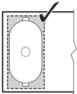 ELECTROLUX EIV85453 - Bonne position de l'ustensile de cuisine : - 1