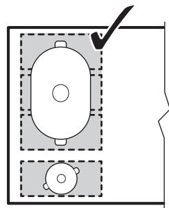ELECTROLUX EIV85453 - Bonne position de l'ustensile de cuisine : - 1