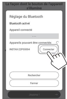 FUJIFILM Instax Link Wide - Quand une imprimante est détectée, tapez sur [Connector]. - 1
