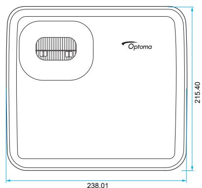 OPTOMA PHOTONLIFEPK32 - Dimensions du projecteur et installation au plafond - 3