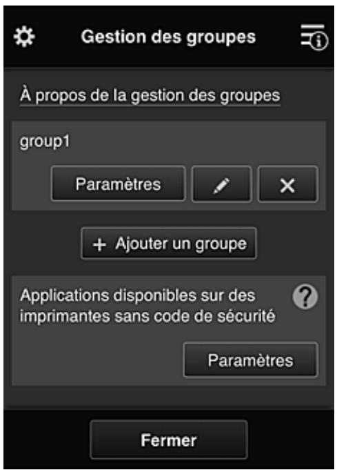 CANON PIXMA MG3650S - Écran Gestion des groupes - 1
