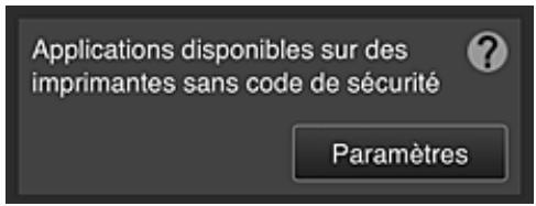 CANON PIXMA MG3650S - - Applications disponibles sur des imprimantes sans code de sécurité - 1