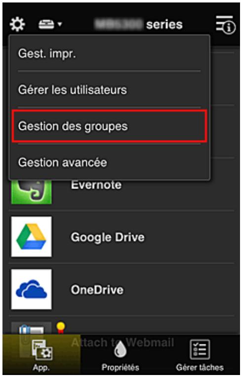 CANON PIXMA MG3650S - Limitation des applications que tous les membres peuvent utiliser sur l'imprimante - 1