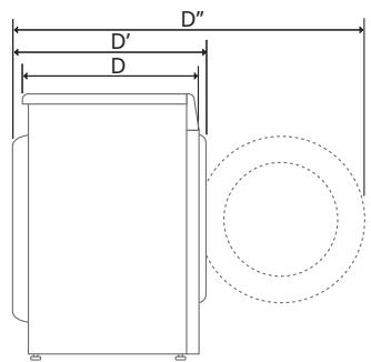 LG F854M22WR - Dimensions (mm) - 2