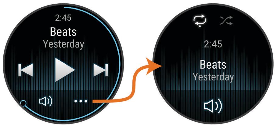 GARMIN Vivoactive 5 - Commandes du lecteur audio - 1