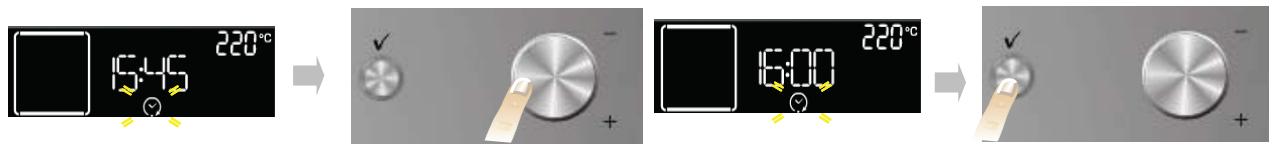 WHIRLPOOL AKZ9791IX - Paramétrage de l'heure de fin cuisson /départ retarde - 1