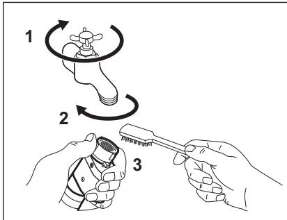 AEG-ELECTROLUX L99695HWD OKOKOMBI - Pour nettoyer les filtres d'arrivée d'eau : - 1