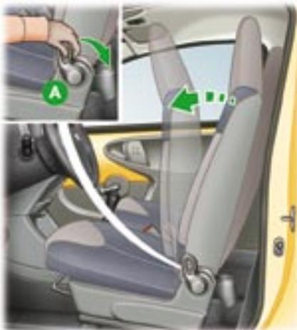 PEUGEOT 107 - Réglage de l'inclinaison du dossier - 1