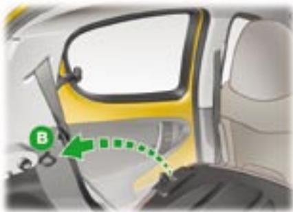 PEUGEOT 107 - Rabattement du dossier de la banquette : - 1