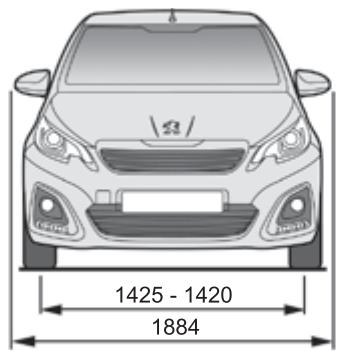 PEUGEOT 108 - Dimensions (en mm) - 1