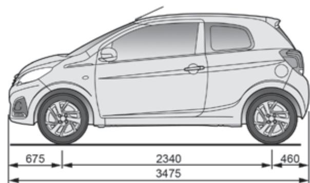 PEUGEOT 108 - Dimensions (en mm) - 3