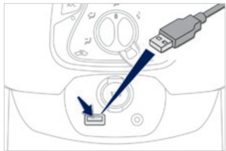 PEUGEOT 108 - Utiliser l'entrée auxiliaire (a/v) (câble audio non fourni) - 1