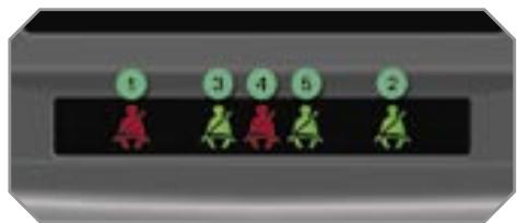 PEUGEOT 207 - Barrette des témoins de non-bouclage / débouclage de ceinture - 1