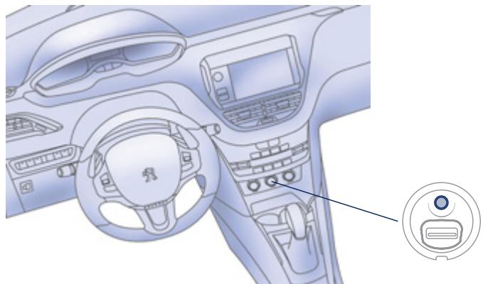 PEUGEOT 208 - UTILISER L'ENTREE AUXILIAIRE (AUX) Câble audio non fourni - 1