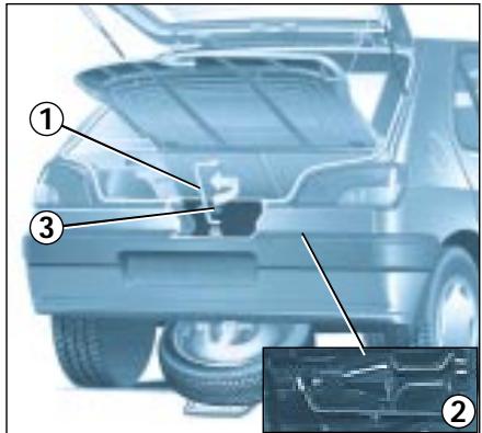 PEUGEOT 306 - Emplacement du cric essence et diesel - 1