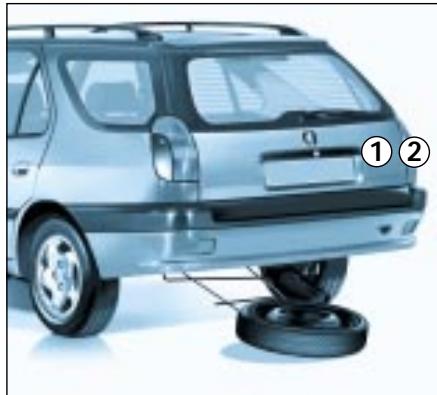 PEUGEOT 306 - Emplacement du cric essence et diesel - 2