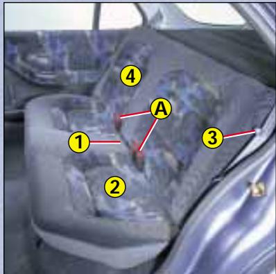 PEUGEOT 306 - Pour rabattre le dossier : - 1
