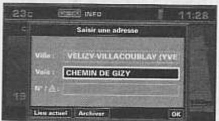 PEUGEOT 407 - Saisie d'une adresse - 2