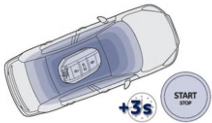 PEUGEOT 508 - Démarrage de secours avec la clé électronique - 1