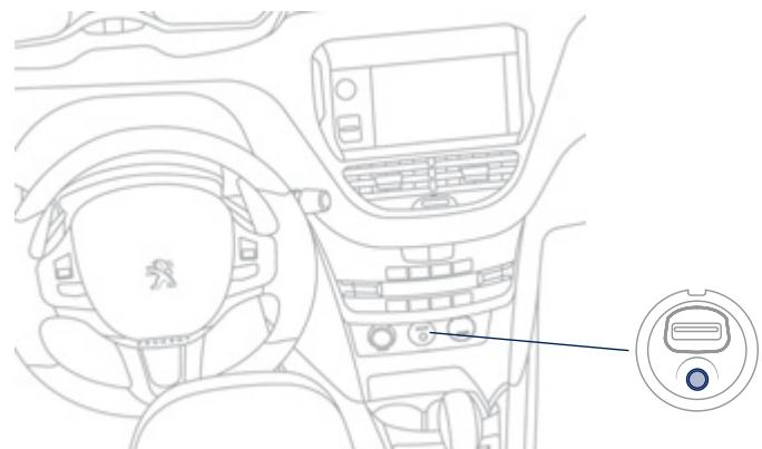 PEUGEOT 2008 - UTILISER L'ENTREE AUXILIAIRE (AUX) Câble audio non fourni - 1