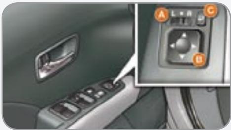 PEUGEOT 4007 - Réglage des rétroviseurs extérieurs - 1