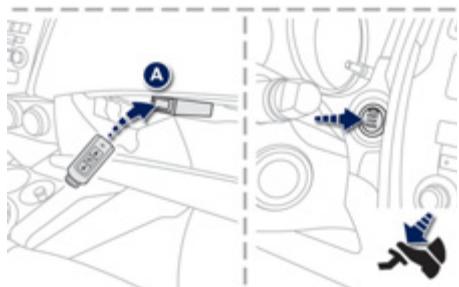 PEUGEOT 4008 - Démarrage de secours avec la clé électronique - 2