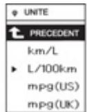 PEUGEOT 4008 - Choix de l'unité de la consommation de carburant - 4