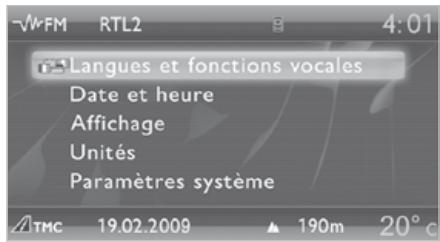PEUGEOT 5008 - Menu «SETUP - 1