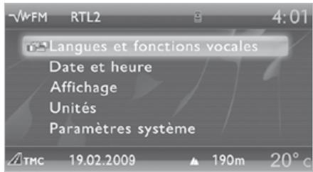 PEUGEOT 5008 - Menu «SETUP - 1