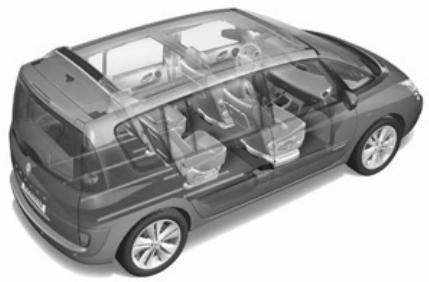RENAULT monospace ESPACE 3 - REAR SEATS: FUNCTIONS (1/4) - 3