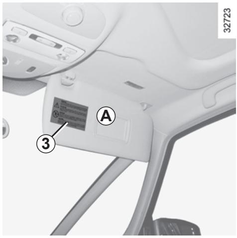 RENAULT monospace ESPACE 3 - CHILD SAFETY: deactivating/activating the front passenger air bag (2/3) - 1