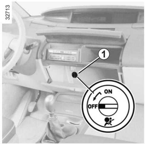 RENAULT monospace ESPACE 3 - CHILD SAFETY: deactivating/activating the front passenger air bag (1/3) - 1