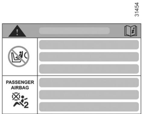 RENAULT monospace ESPACE 3 - CHILD SAFETY: deactivating/activating the front passenger air bag (2/3) - 2
