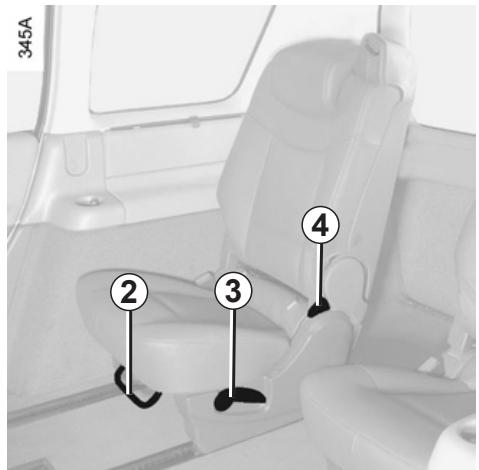 RENAULT monospace ESPACE 3 - REAR SEATS: FUNCTIONS (3/4) - 1