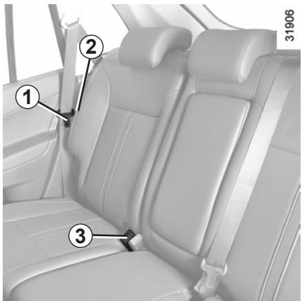RENAULT KOLEOS - Réglage en hauteur des ceintures de sécurité avant - 1