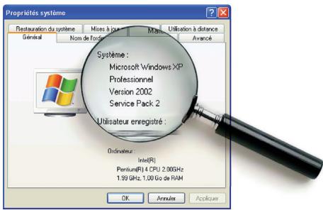 SAGEM COM FAST 2704 - Détention de la version du système d'exploitation équipant votre PC. - 2