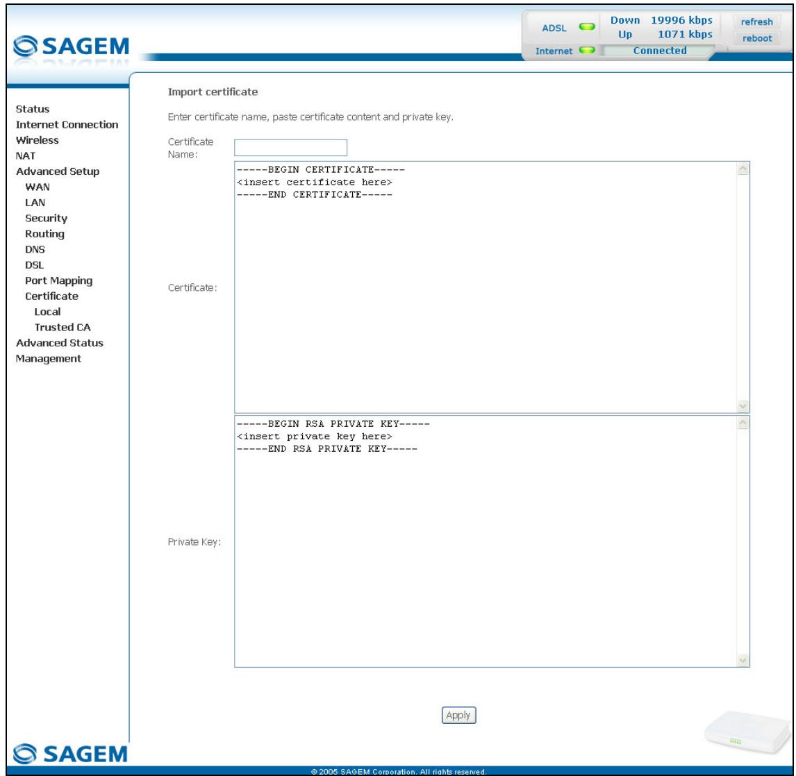 SAGEM SCARLET - Port mapping - 9