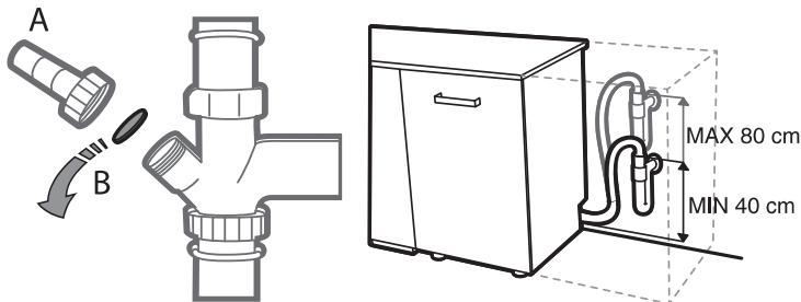 WHIRLPOOL WIF4O43DLGTE - Brancher le TUYAU de SORTIE d'eau - 1