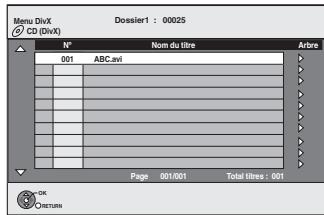 PANASONIC DMR-EX773 - Montrez l'écran Menu DivX. - 1