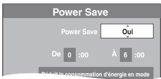 PANASONIC DMR-EX773 - Appuyez sur [▲, ▼] pour sélectionner "Oui", "Non" ou "À heure fixe" et appuyez sur [OK] si le menu de configuration "Power Save" apparaît. - 1