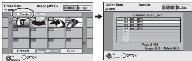 PANASONIC DMR-EX773 - ■ Pour sélectionner un autre dossier ou Liste de lecture (Image) - 1