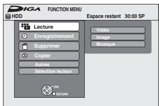 PANASONIC DMR-EX773 - Appuyez sur [FUNCTION MENU]. - 1